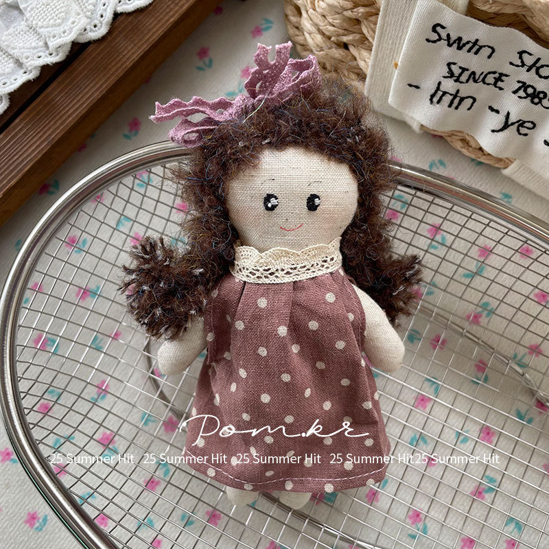New Korean-style cartoon braid doll floral dress, cute chubby doll pendant, forest-themed sweet doll keychain, Ins-style decoration pic 10