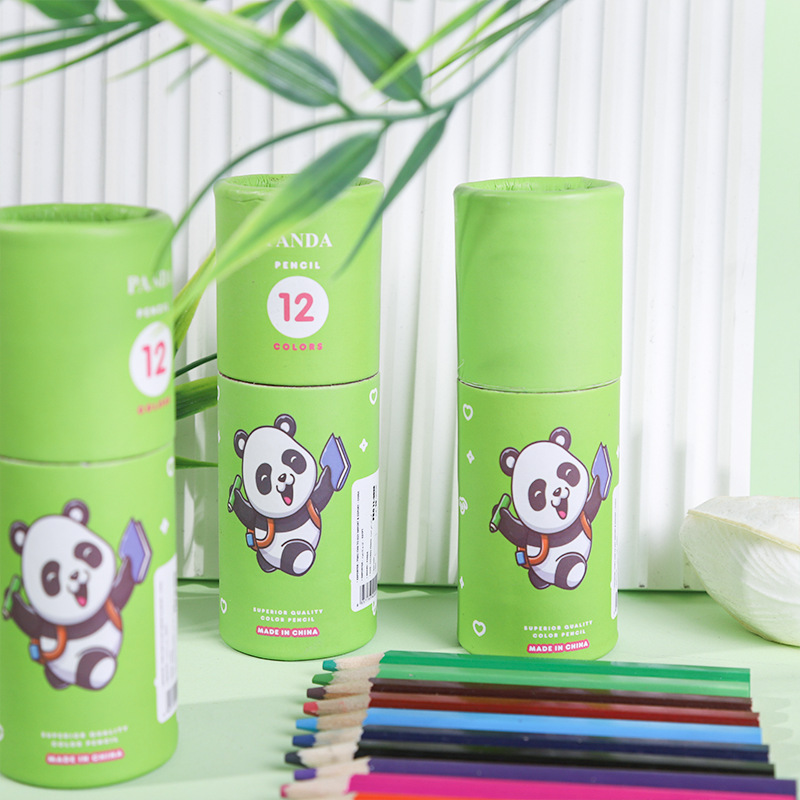 卡通高端油性12色彩色铅笔2.8铅芯桶装绘画彩色铅笔美术绘画用品详情6