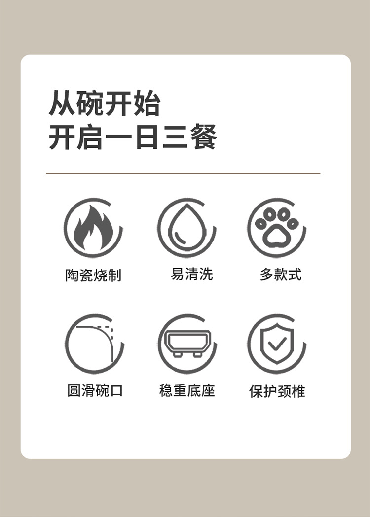 亚马逊出口陶瓷猫碗猫咪碗猫食盆宠物碗狗狗碗宠物用品猫粮猫饭碗详情5