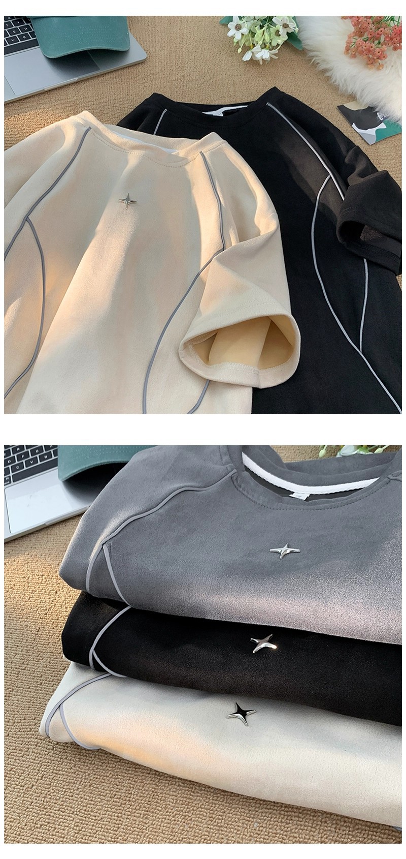 来图打样 定制巴拉圭 委内瑞拉 圭亚那 反光条设计T恤超级工厂详情9