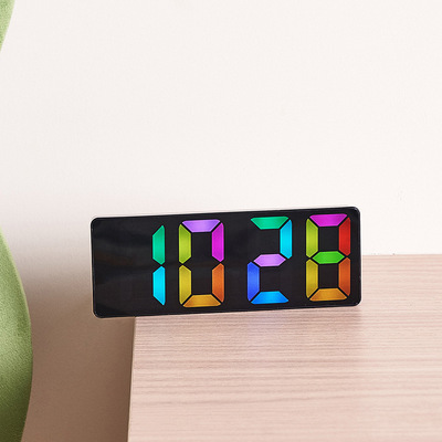 New cross-camera multi-functional clock LED electronic clock, fresh living room wall clock, can be hung or stood up, dual-purpose clock 6650 pic 13