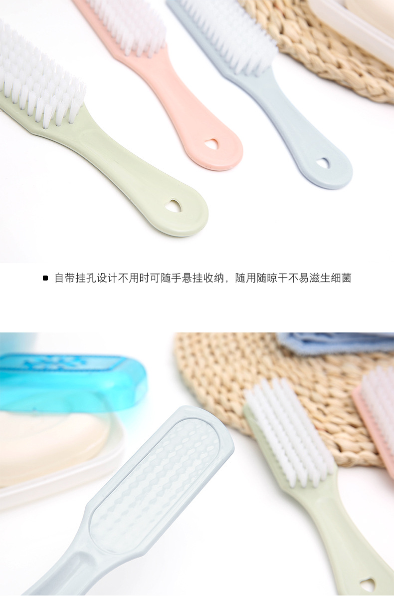 Plain plastic small brush for stain removal, laundry brush, shoe cleaning brush, long-handled soft bristles, hanging clothes brush and shoe brush pic 9