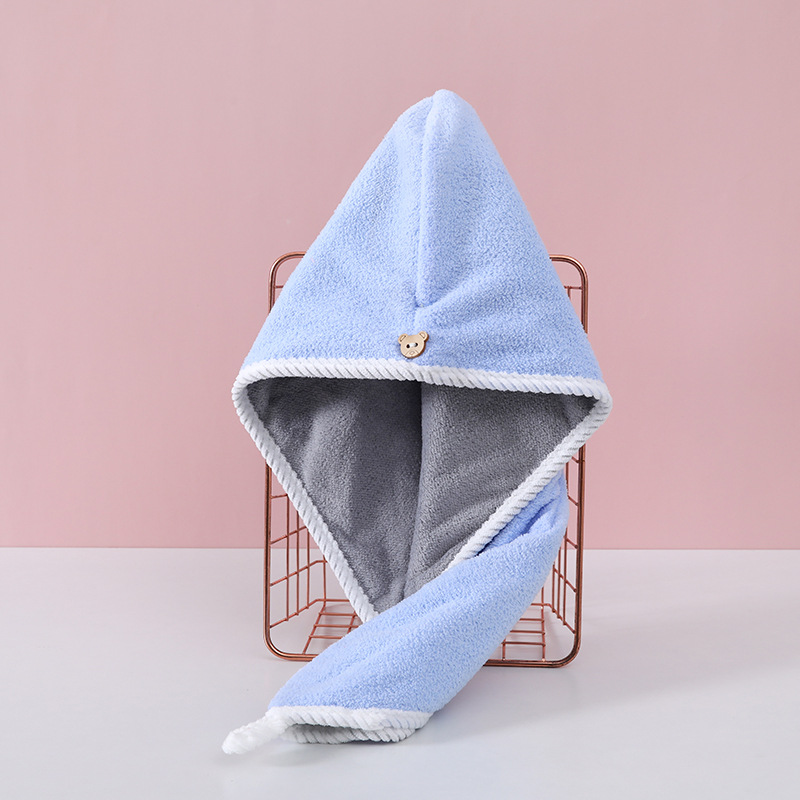 New double-layered dry hair cap for women, super absorbent, non-shedding, no-blow shower cap, student shampoo, quick-drying, double-layer dry hair towel pic 14