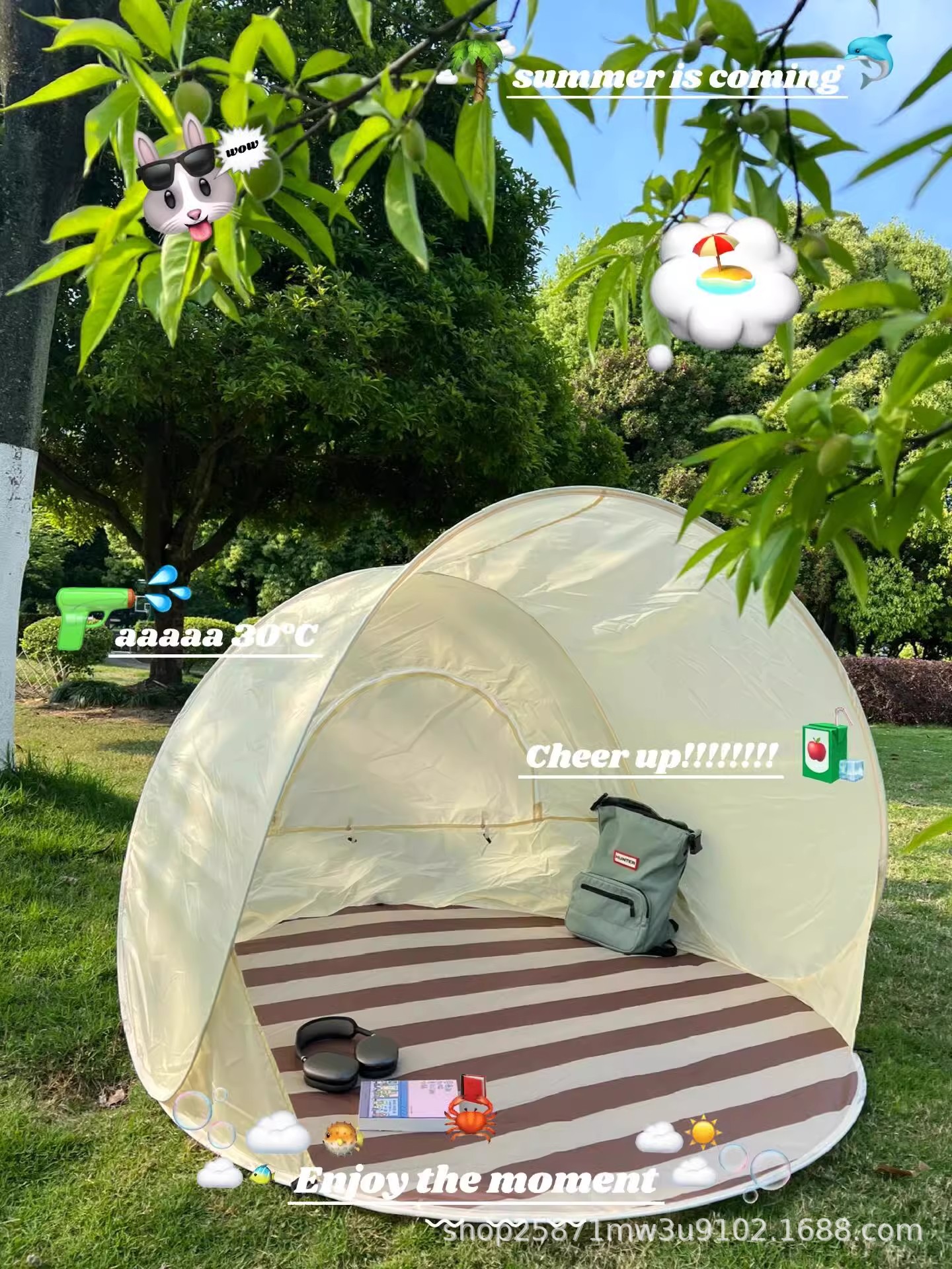 韩国ins户外帐篷便携式折叠一键开合露营帐篷防晒遮阳蓬沙滩帐篷详情3