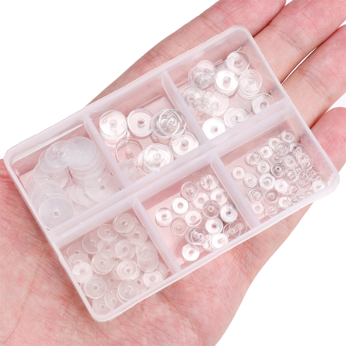 Simple round transparent PP spacer gasket, transparent plastic washer, diy handcrafted bracelet, crystal bracelet spacer pic 3