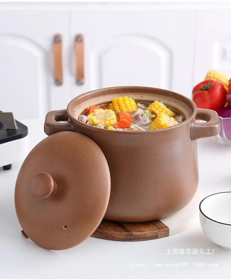 Pregnant women, Pingding unglazed clay pot, old-fashioned soup pot, open flame high-temperature resistant stew pot, ceramic clay pot, stone pot, soup pot, earthenware pot pic 4