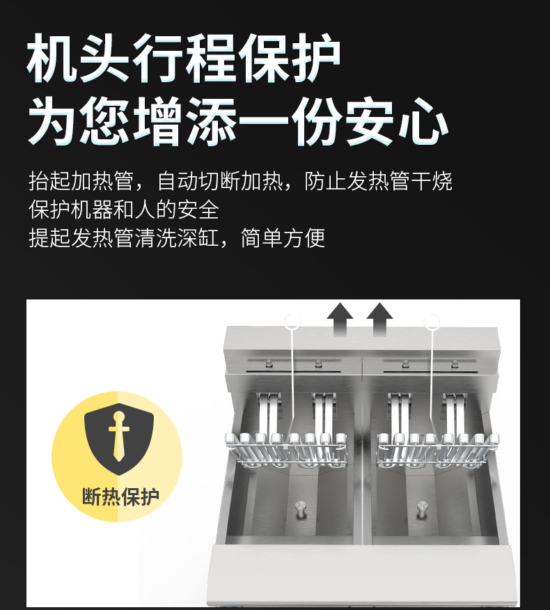 OFE-226L触摸屏油炸锅双缸可翻转扁管加热易清洗精准控温炸炉详情13