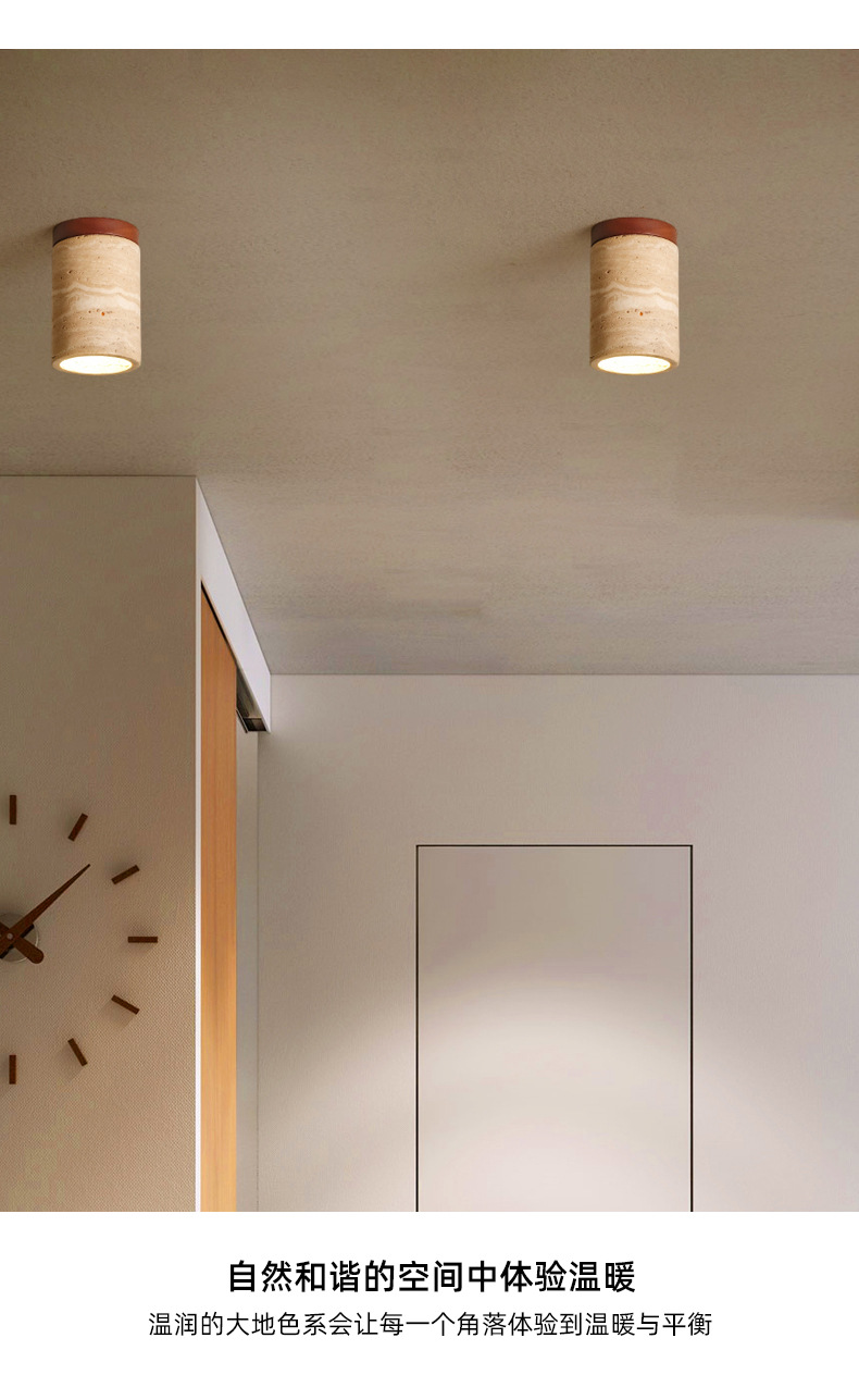 Japanese-style wabi-sabi ceiling lamp, yellow cave stone designer, retro and creative, entrance corridor, passageway, foyer, balcony small lamp pic 7