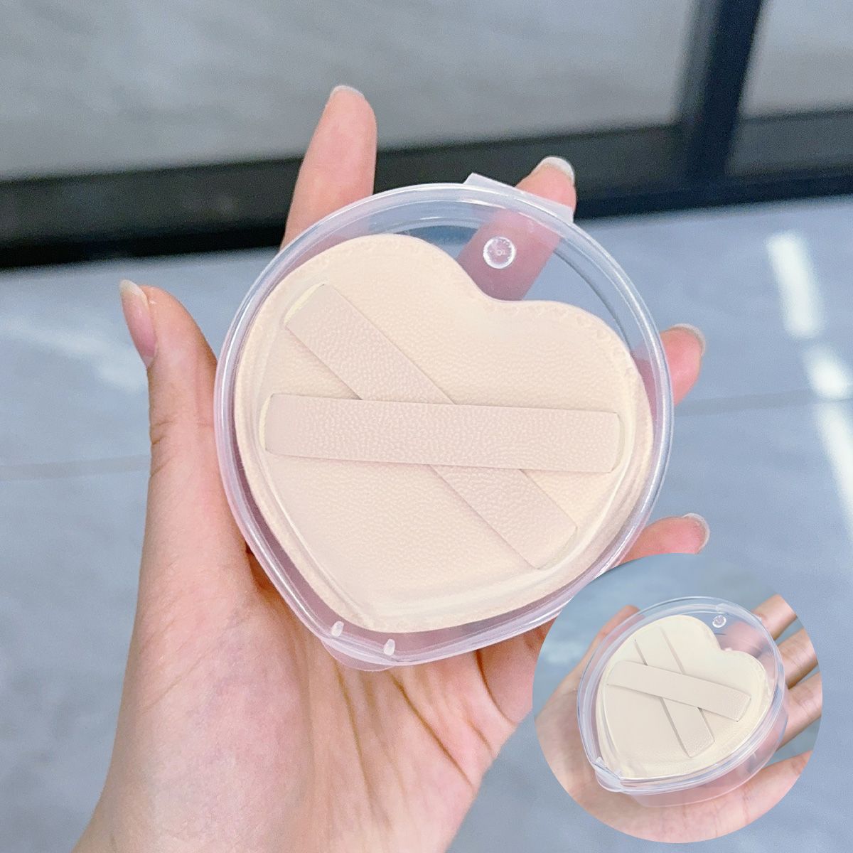 新款爱心棉花糖粉扑气垫PU皮超柔软散粉扑Q弹化妆工具美容护肤彩妆用品详情7
