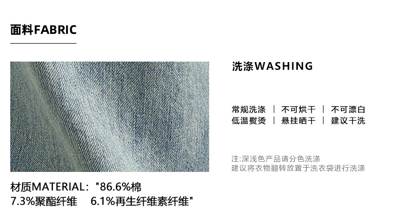 亦止男装阔腿牛仔裤男款夏季2025新款复古水洗宽松直筒休闲长裤子详情7
