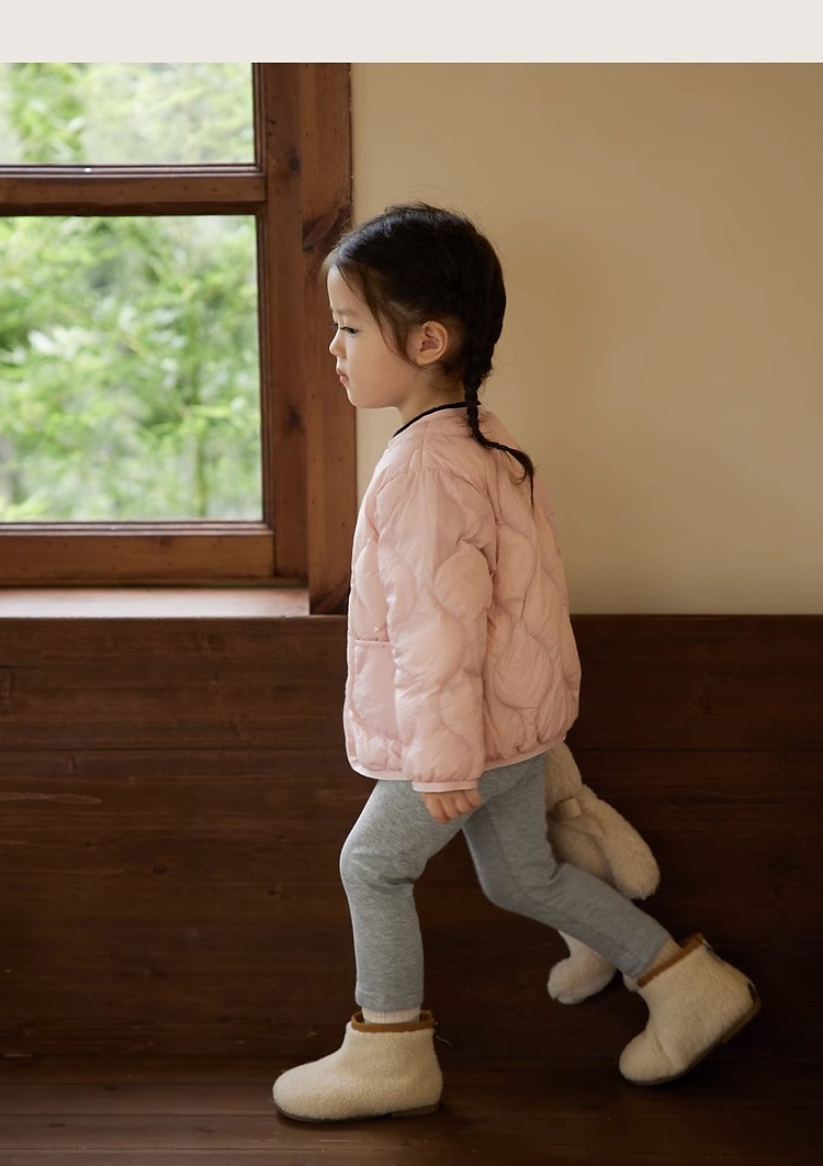 女童轻薄仿羽绒服女宝宝长短款2024秋季新款儿童时髦洋气纯色外套详情8
