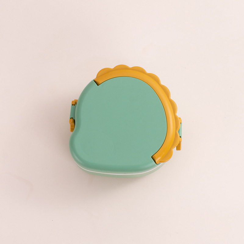 Plastic hand-held lunch box that can be put in the microwave, student-specific fruit box, cartoon dinosaur compartments, non-odor-mixing lunch box pic 6