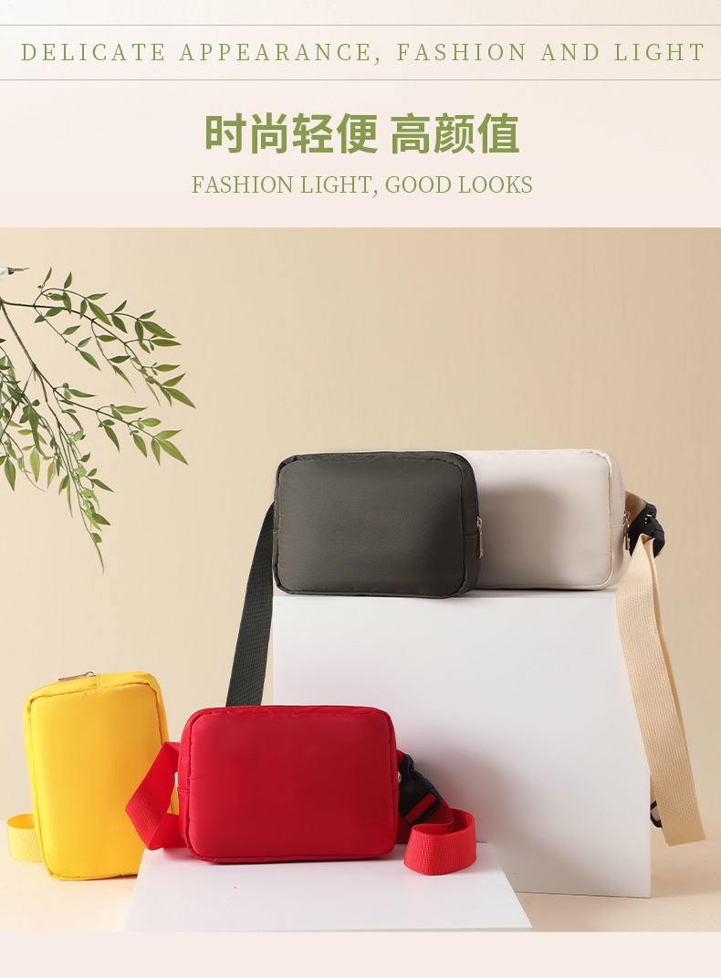 Cross-border lulu waist bag for both men and women, nylon large-capacity sports single-shoulder bag, loose change, mobile phone storage crossbody bag pic 3