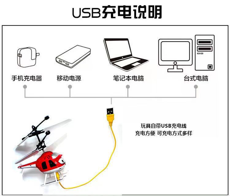 网红感应智能悬浮卡通飞行器玩具手势感应直升机飞行器发光的玩具详情14