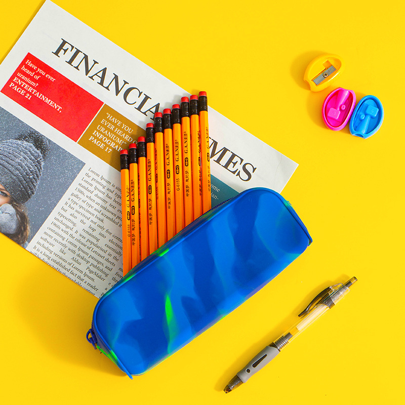 Factory stock Japanese-style camouflage silicone pen cases and Korean-style gradient stationery storage boxes pic 7