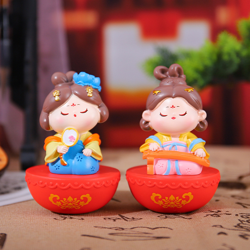 新款古风潮玩梦回大唐不倒翁盲盒国潮娃娃桌面喜庆摆件装饰节庆批国潮详情43