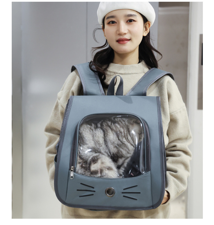 时尚透气宠物双肩包大猫背包便携式猫猫包宠物拉杆包多功能宠物包详情16