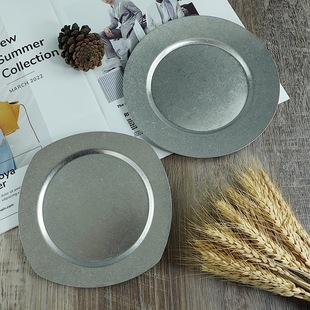 Bone-spitting plate, stainless steel dessert plate with base, creative round dining table, garbage plate, golden light luxury bone plate, home use pic 5