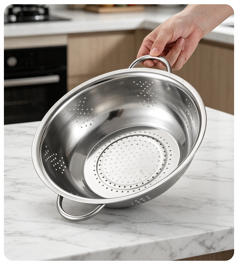 Multifuncional acero inoxidable ánforas cesta de frutas cesta de almacenamiento portátil bambú caja organizadora de plástico suministros de cocina para el hogar pic 11