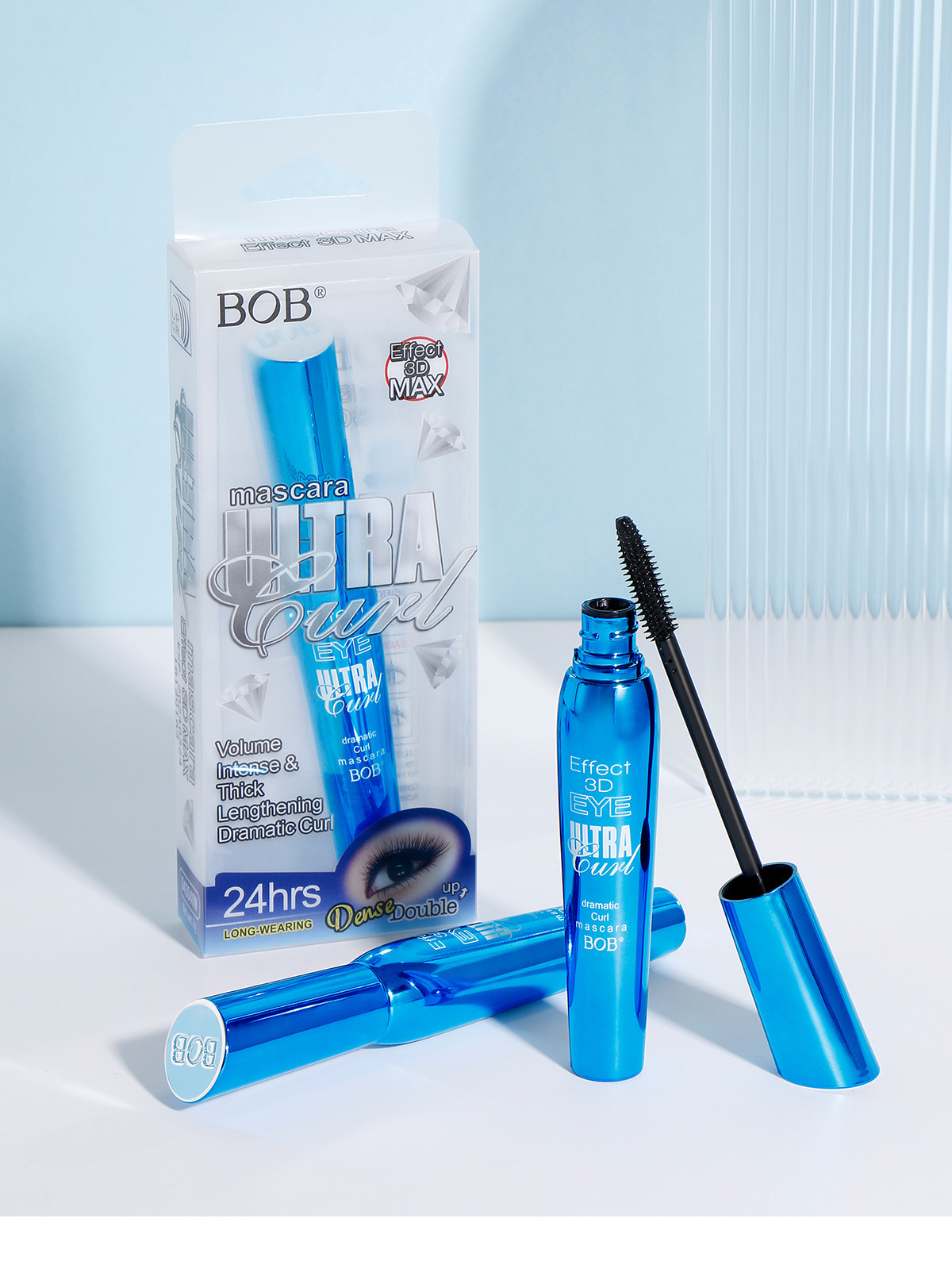 Cross-border exclusive bob Three-dimensional curling mascara: Thick, non-smudge, slender, waterproof and long-lasting black base cream pic 11