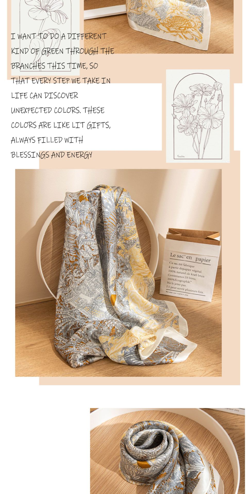 70方巾100%桑蚕丝真丝丝巾高级感送妈妈婆婆礼物围巾领巾女士详情12