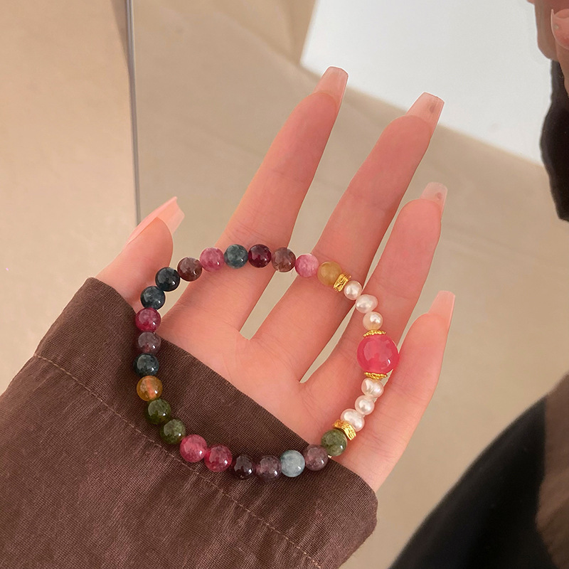 新款天然彩色碧玺狐狸双层手串女小众新中式七彩手串闺蜜女友礼物详情9