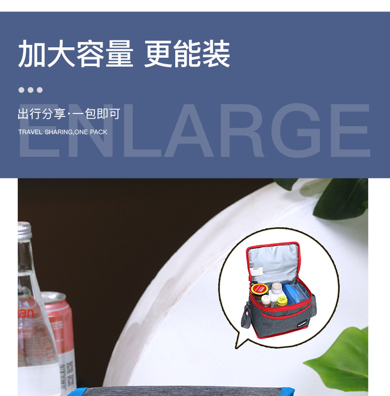 三能新款学生带饭保温包大容量手提午餐保温袋便当包户外便携饭盒详情5