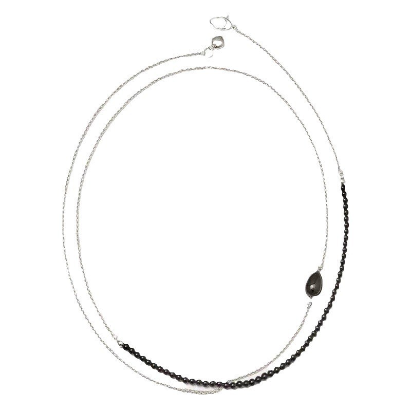 2024年新款黑玛瑙拼接长链条毛衣链小众气质冷淡风颈链高级锁骨链详情11