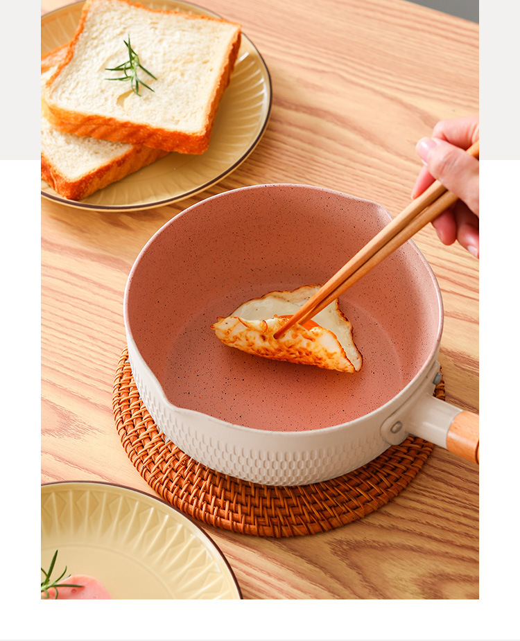 Non-stick tourmaline instant noodle pot, household non-stick base soup pot, baby and infant complementary food small milk pot, Japanese snow flat pot pic 11