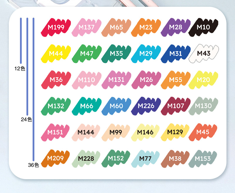 直液式软头丙烯马克笔不透色可叠色儿童彩绘涂鸦学生专业美术画笔详情3