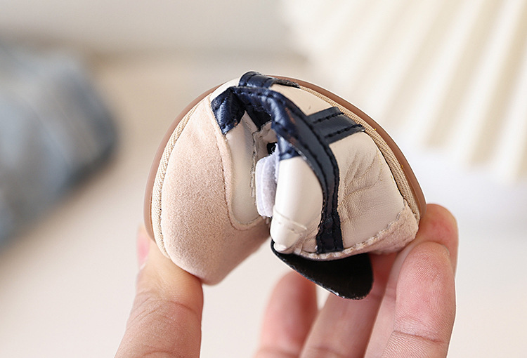 Soft-soled anti-slip walking shoes for infants aged 0-1 year old, boys and girls, 6-9-12 months, and sports color-blocked white shoes pic 17