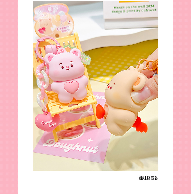 Creamy little cat plush pendant backpack with keychain and exquisite small pendant as a birthday gift pic 9