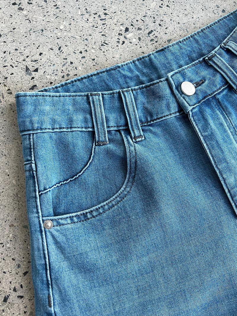 Luxi American 9-inch slightly flared jeans for women, 2025 Summer New style casual loose wide-leg pants with a drape, 68326 pic 44