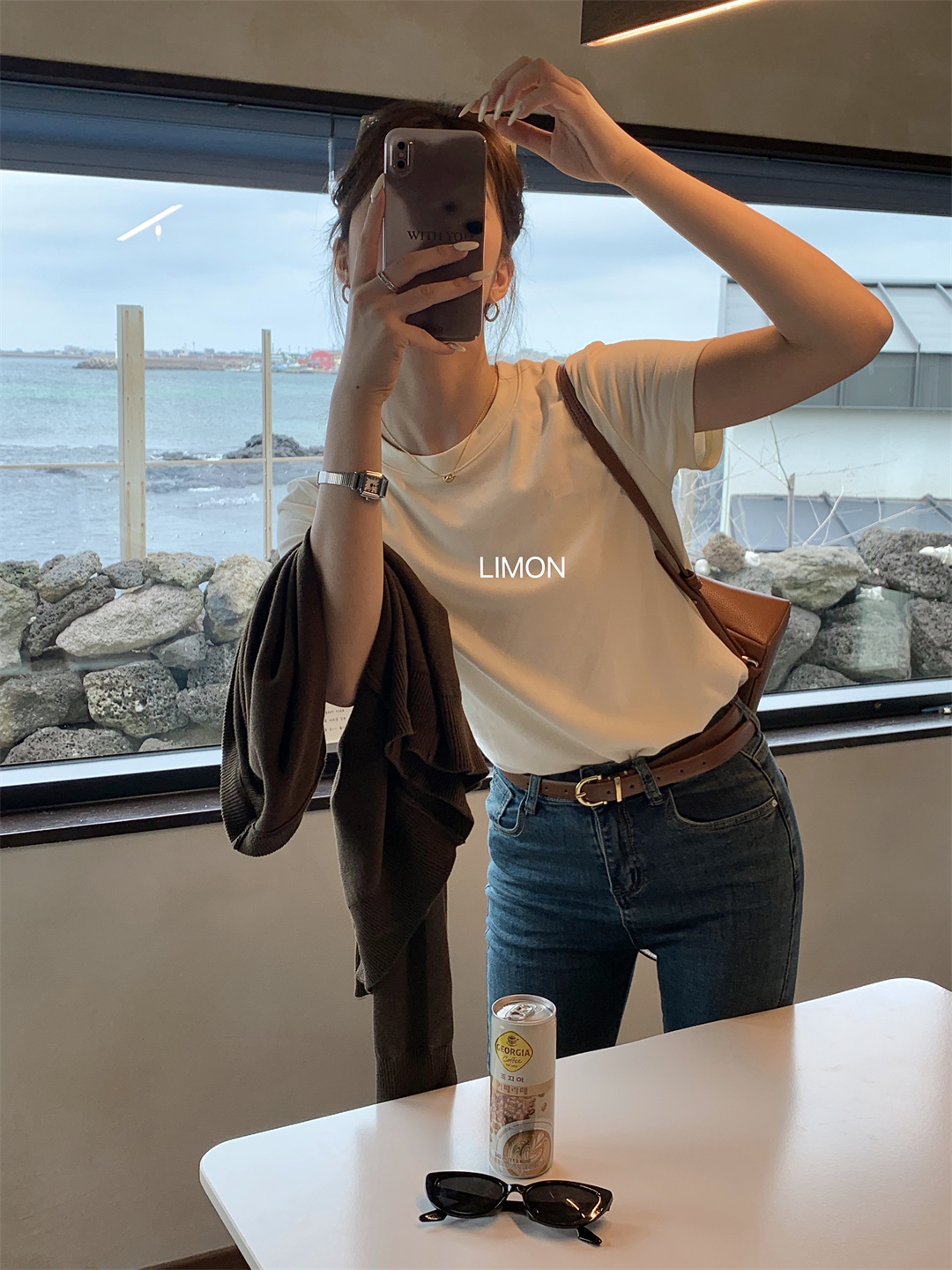 THE LEMON柠檬绿茶正肩磨毛短袖t恤女2024秋季新款百搭上衣打底衫详情20