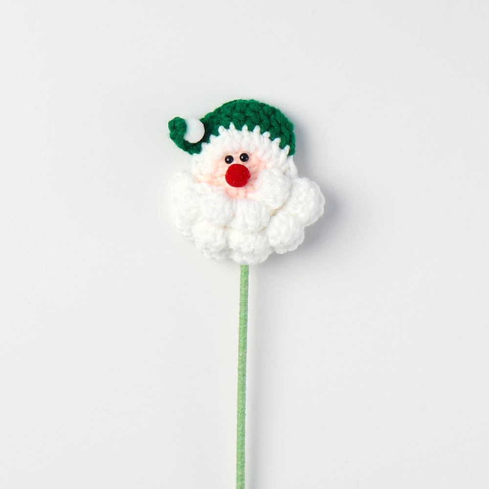 创意毛线花圣诞老人花枝棉花榛子装饰配件批发手工跨境成品圣诞节礼品饰品详情7
