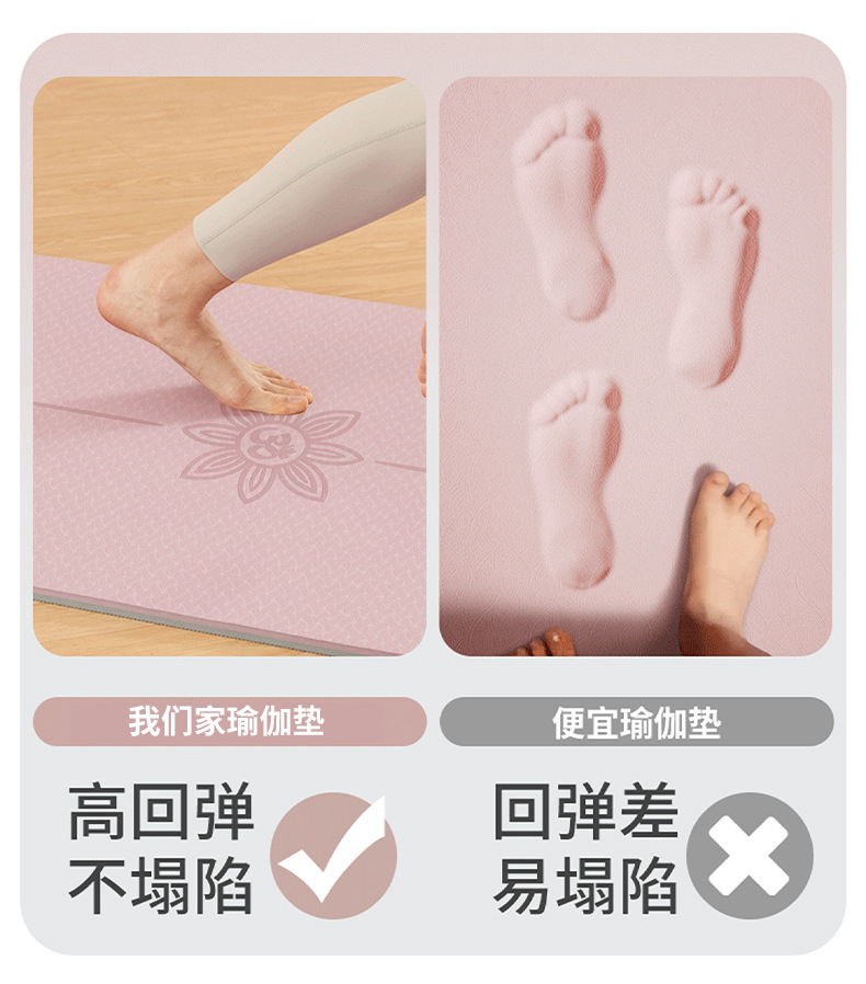 跨境tpe瑜伽垫子女生专用减震静音防滑地垫家用加厚运动舞蹈健身详情19