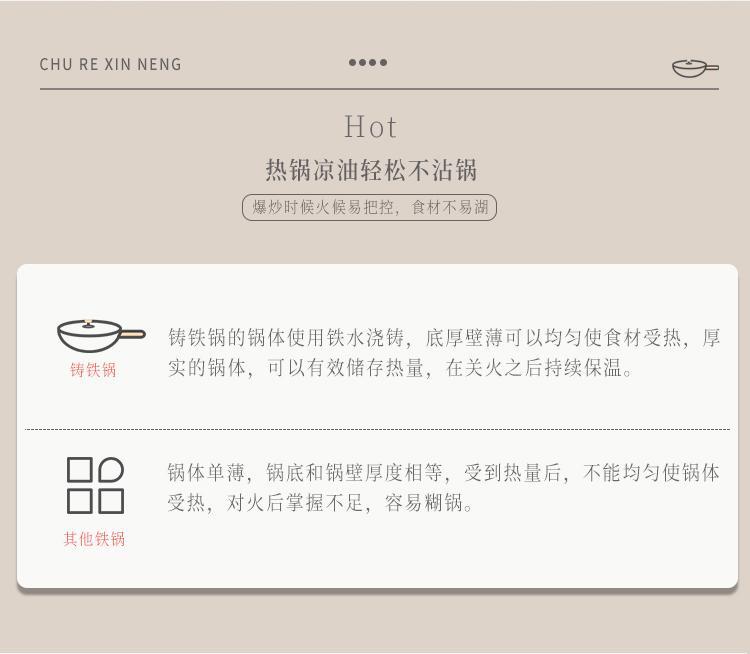 华邦传统炒锅无涂层不锈老式生铁锅不粘圆底平味之星平底系列炒锅详情6