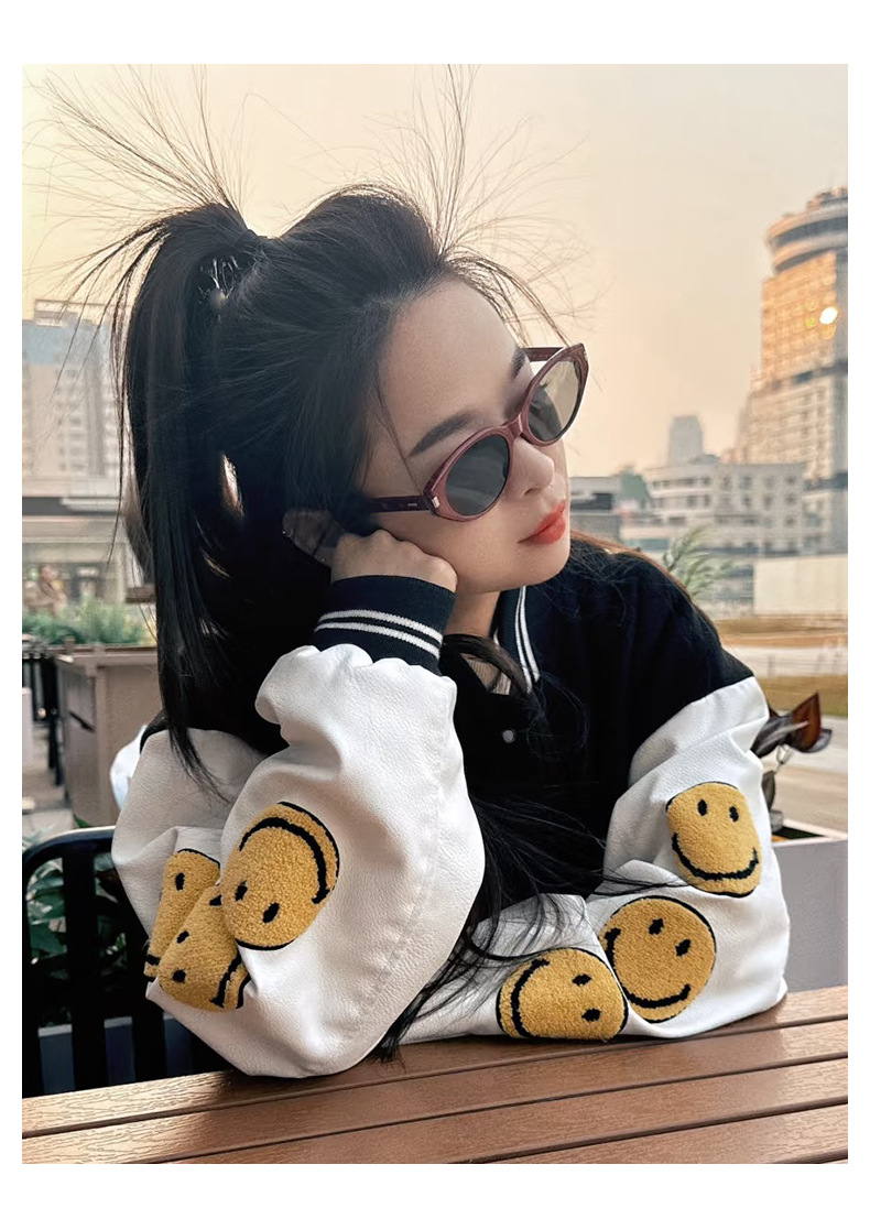 The 2025 new trendy Ankela red cat-eye sunglasses for women, a high-end look, UV protection, Korean style pic 4