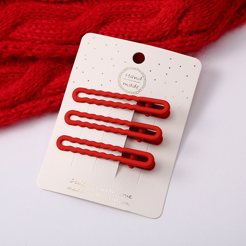 韩国网红发饰 经典红色鸭嘴夹 时尚百搭刘海碎发边夹 发卡可批发 发夹潮流款详情19