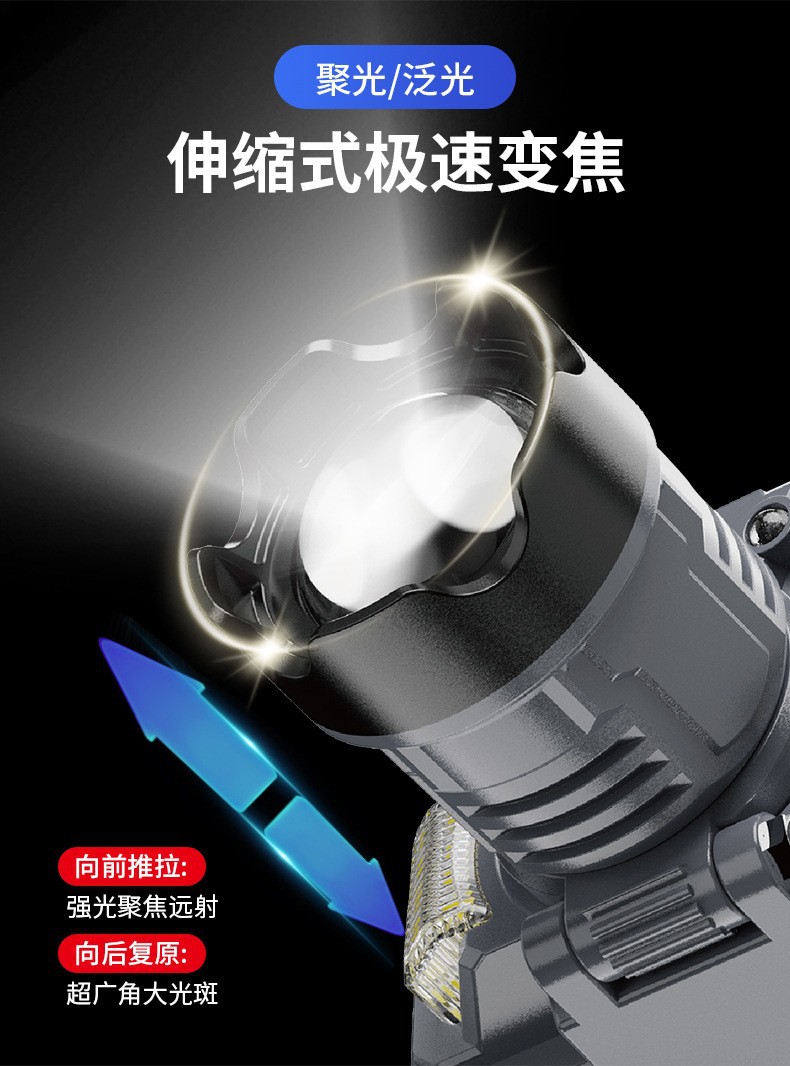 Rechargeable headlamp, high-intensity floodlight, headlamp body, outdoor sports, night running, work flashlight, multi-functional headlamp pic 6