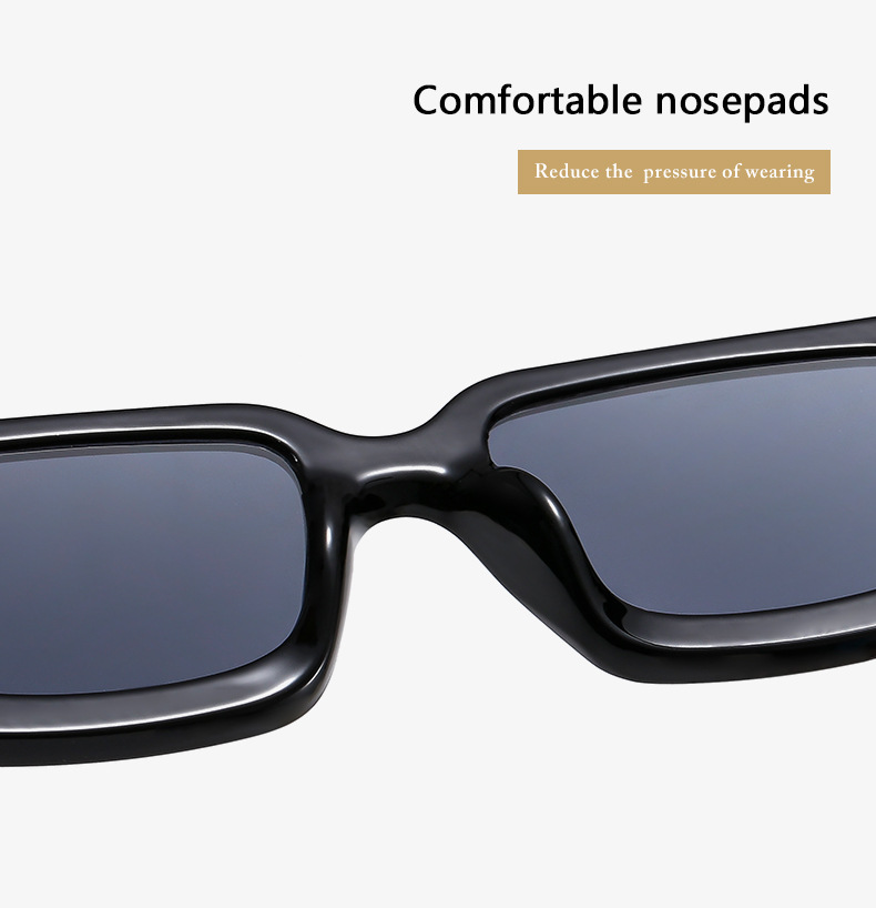 Square narrow-framed sunglasses for women with a high-end feel, new Instagram trendy sunglasses, millennium hot girl photo glasses, cross-border pic 7