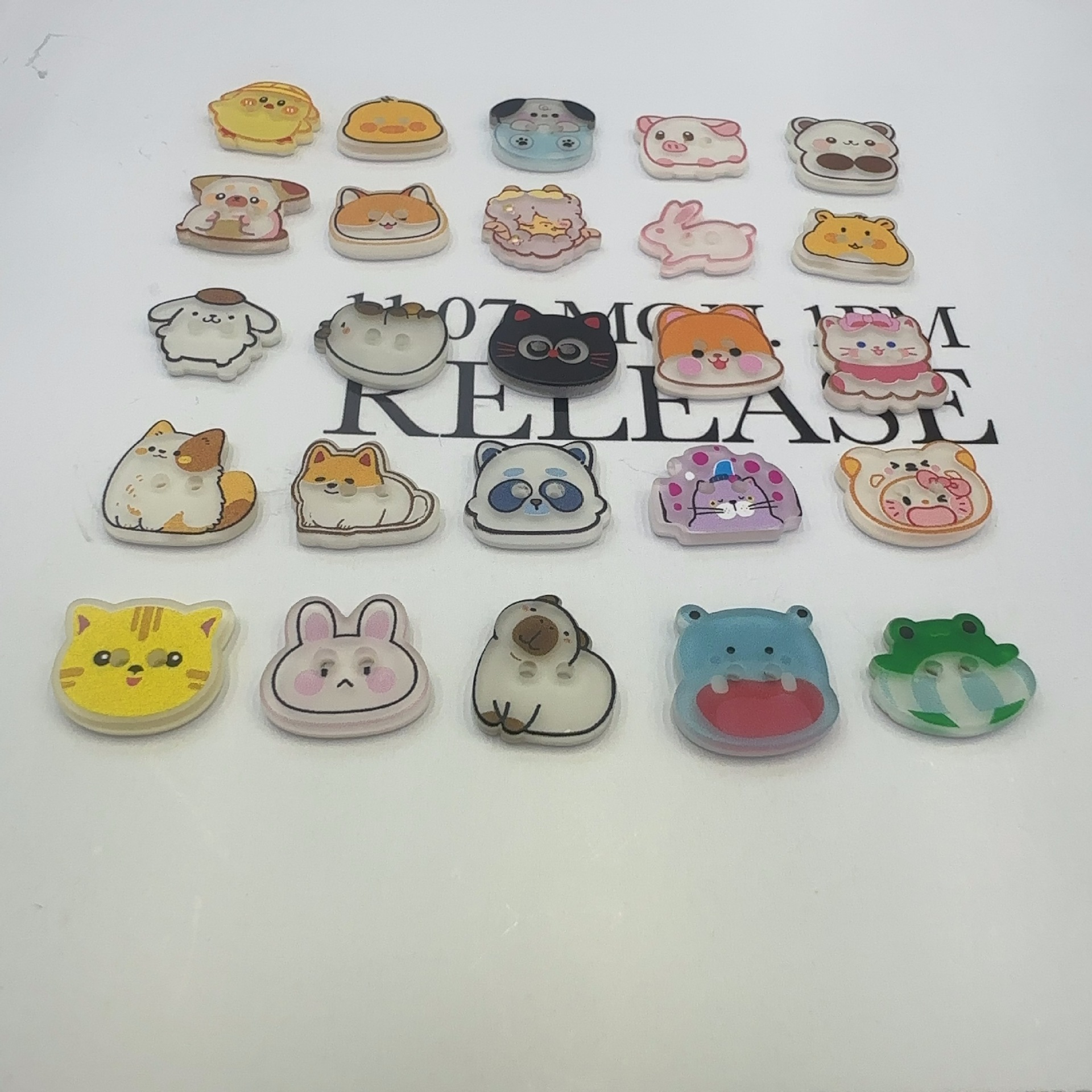 A set of 10 cartoon-patterned metal four-piece buttons, disc buttons and sleeve buttons pic 7