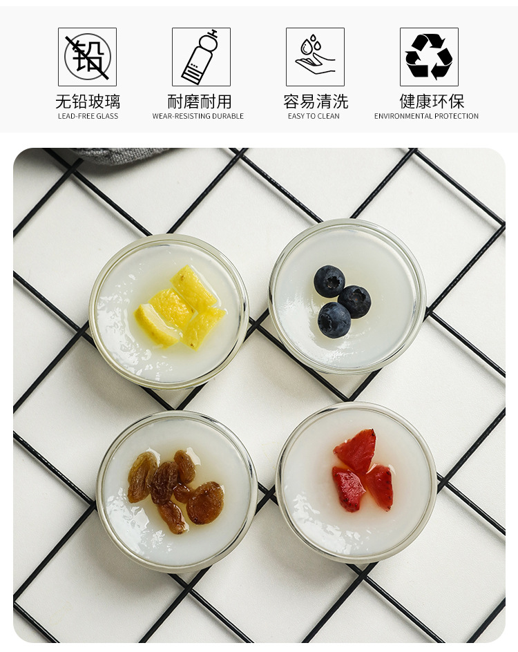 Pot cake mold, glass bowl, pot cake bowl, high-temperature resistant commercial small bowl, pudding jelly, beauty bowl, water chestnut cake pic 2
