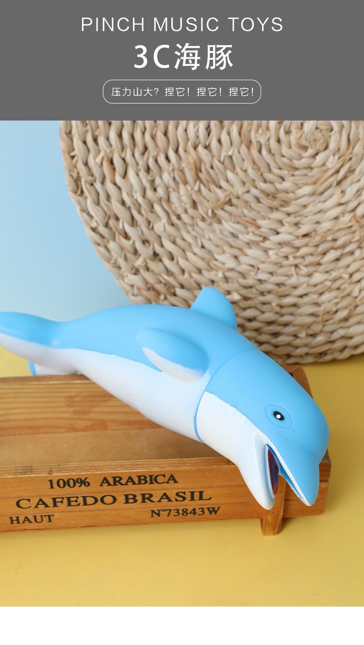 pvc slow Rebound Dolphin Pinch Fun Stress-relieving Toy, adult stress-relieving wonder, desktop creative and fun release for stress relief pic 2