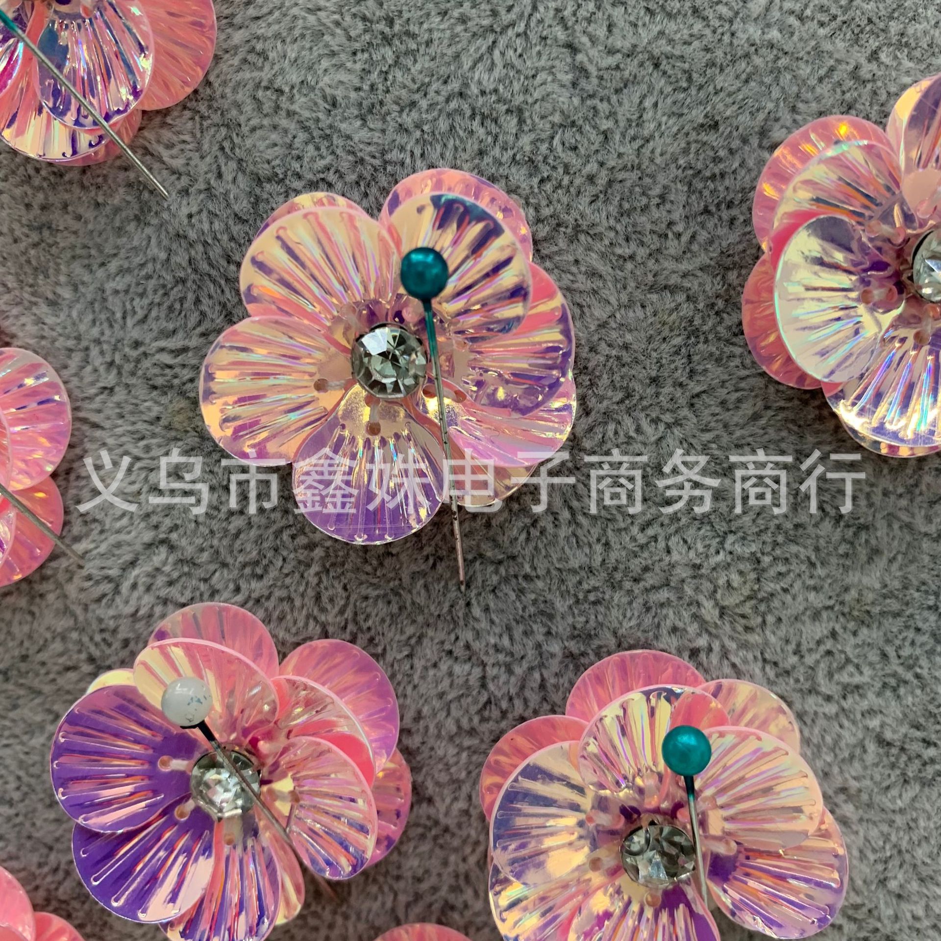 Fashionable and versatile three-dimensional sequined flower imitation shell accessories pic 4