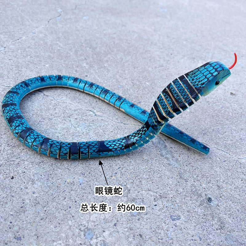 木制圆头蛇仿真眼镜蛇50-60-70cm木头蛇地摊热销整蛊玩具蛇批发详情10