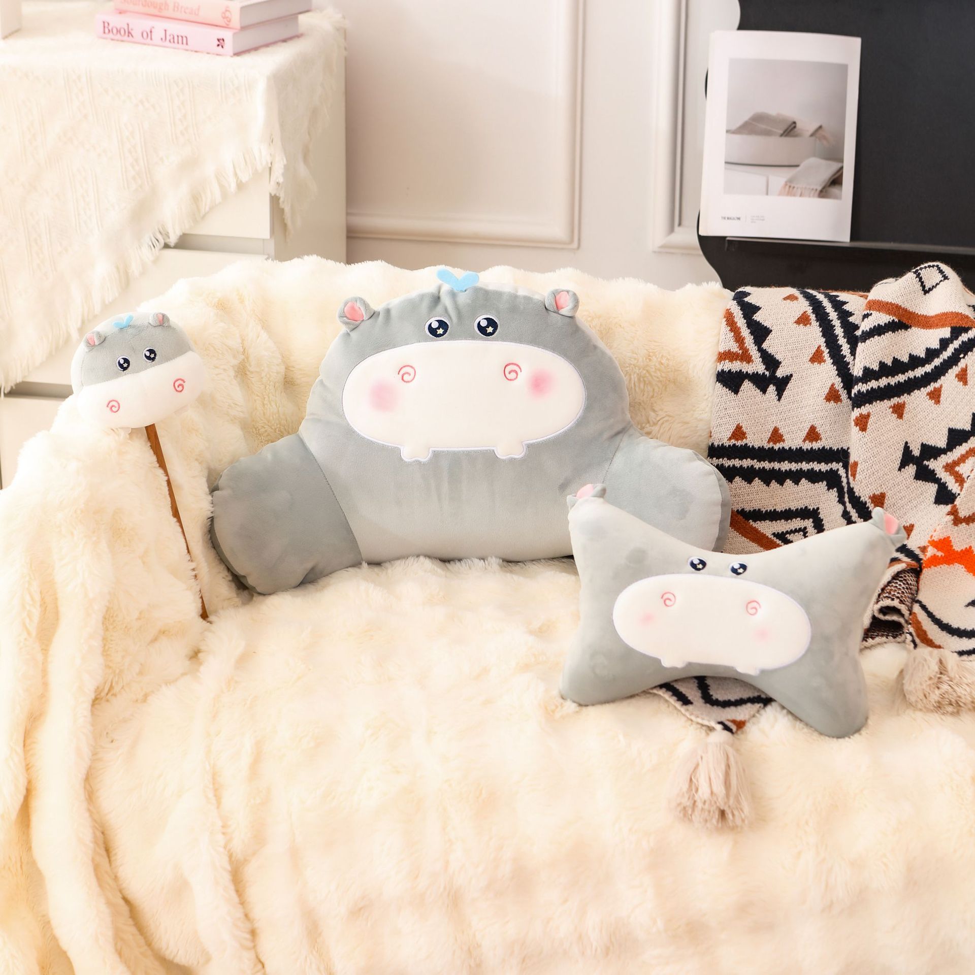 【 River Persimmon 】 Cartoon Set Lumbar support, headrest, throw pillow, U-pillow doll customization pic 4