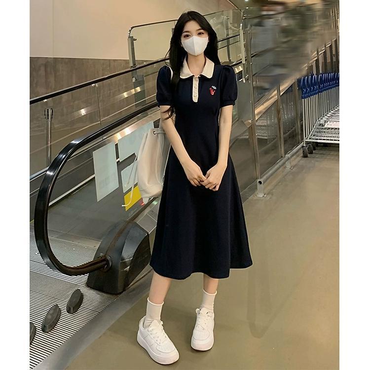 法式超火气质学院风连衣裙子女大码显瘦新款漂亮小个子长裙夏详情9