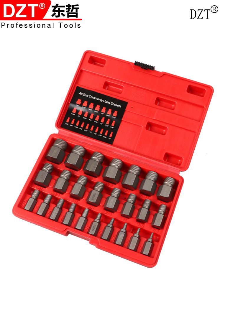 10/25 piece set of British standard screw remover 42CrM0 material screw damage removal tool set with hardware pic 5