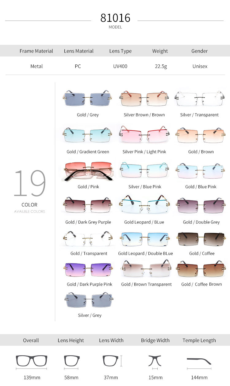 金属无框太阳镜女士批发眼镜时尚欧美方框超轻男款眼镜防晒墨镜详情10